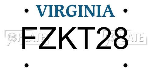 FZKT28 Virginia License Plate