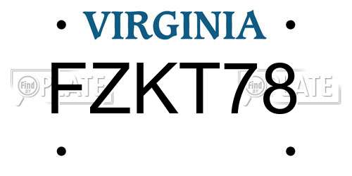 FZKT78 Virginia License Plate