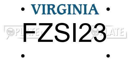 FZSI23 Virginia License Plate