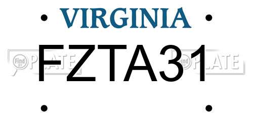 FZTA31 Virginia License Plate