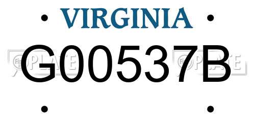 G00537B Virginia License Plate