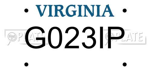 G023IP Virginia License Plate