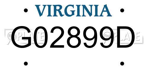 G02899D Virginia License Plate