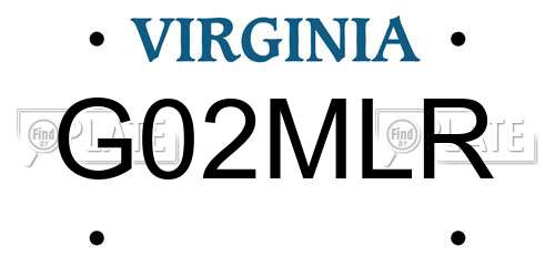 G02MLR Virginia License Plate