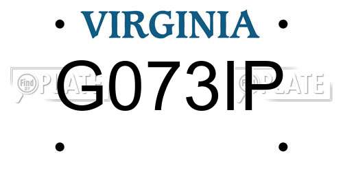 G073IP Virginia License Plate