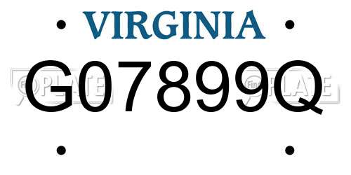 G07899Q Virginia License Plate