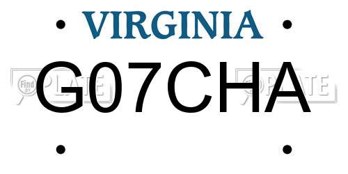 G07CHA Virginia License Plate