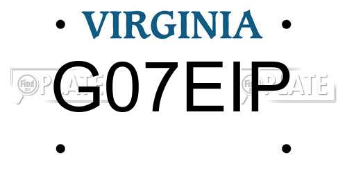G07EIP Virginia License Plate