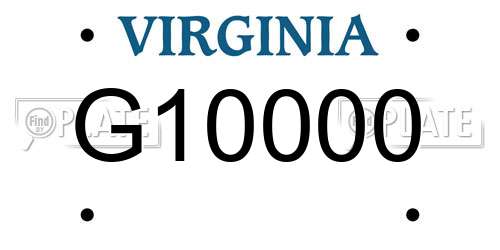 G10000 Virginia License Plate
