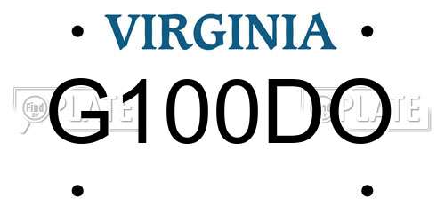 G100DO Virginia License Plate