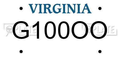 G100OO Virginia License Plate