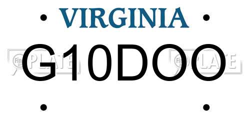 G10DOO Virginia License Plate