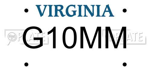 G10MM Virginia License Plate