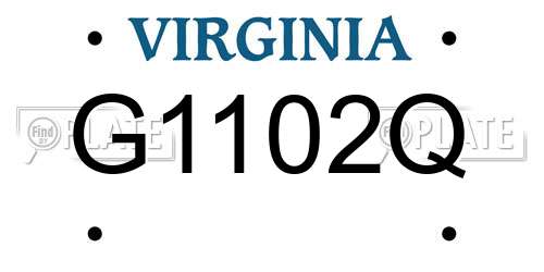 G1102Q Virginia License Plate
