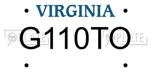 G110TO Virginia License Plate