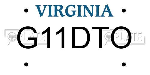G11DTO Virginia License Plate