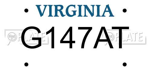 G147AT Virginia License Plate