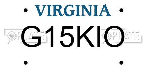 G15KIO Virginia License Plate