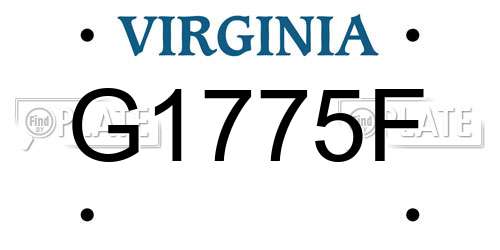 G1775F Virginia License Plate