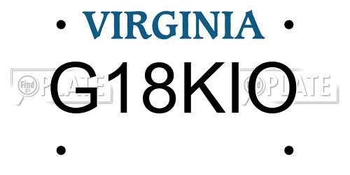 G18KIO Virginia License Plate