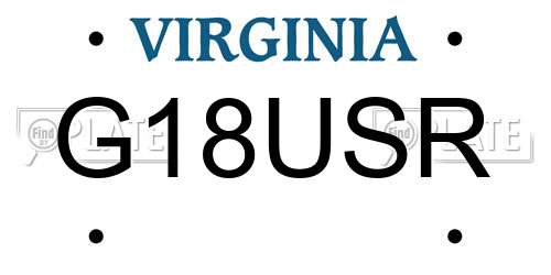 G18USR Virginia License Plate