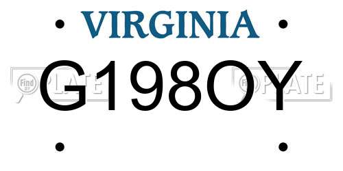 G198OY Virginia License Plate