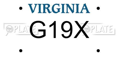 G19X Virginia License Plate