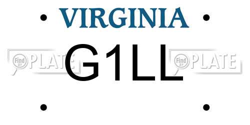 G1LL Virginia License Plate