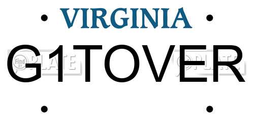 G1TOVER Virginia License Plate