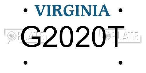 G2020T Virginia License Plate
