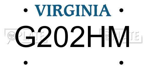 G202HM Virginia License Plate