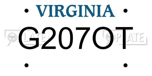 G207OT Virginia License Plate