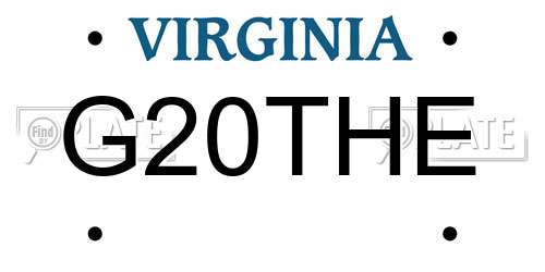 G20THE Virginia License Plate