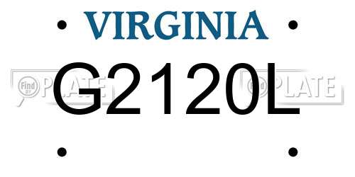 G2120L Virginia License Plate