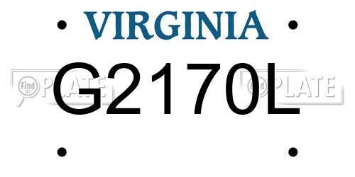 G2170L Virginia License Plate