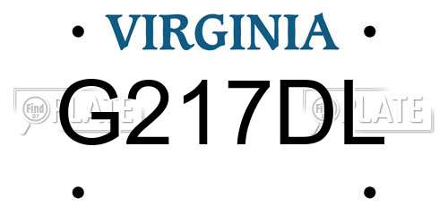G217DL Virginia License Plate