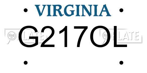 G217OL Virginia License Plate