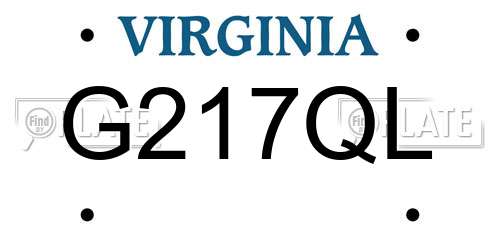 G217QL Virginia License Plate