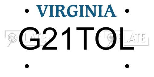 G21TOL Virginia License Plate