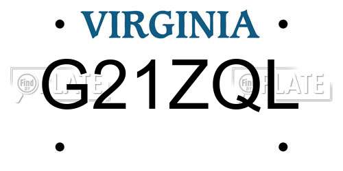 G21ZQL Virginia License Plate