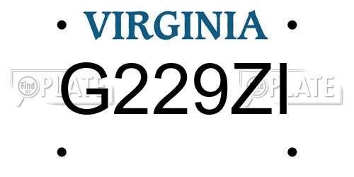 G229ZI Virginia License Plate