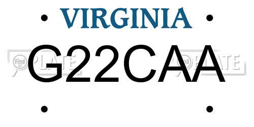 G22CAA Virginia License Plate