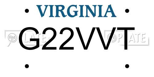 G22VVT Virginia License Plate