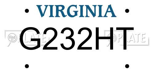 G232HT Virginia License Plate