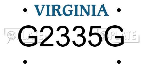 G2335G Virginia License Plate