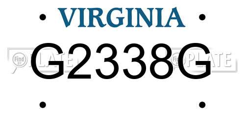 G2338G Virginia License Plate