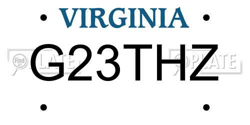 G23THZ Virginia License Plate