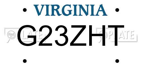 G23ZHT Virginia License Plate
