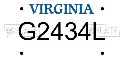 G2434L Virginia License Plate