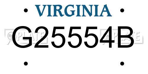 G25554B Virginia License Plate